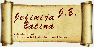 Jefimija Batina vizit kartica